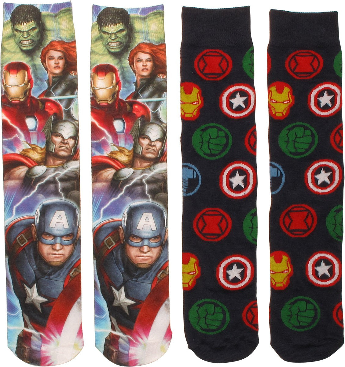 Avengers Dye and Knit 2 Pack Crew Socks Set
