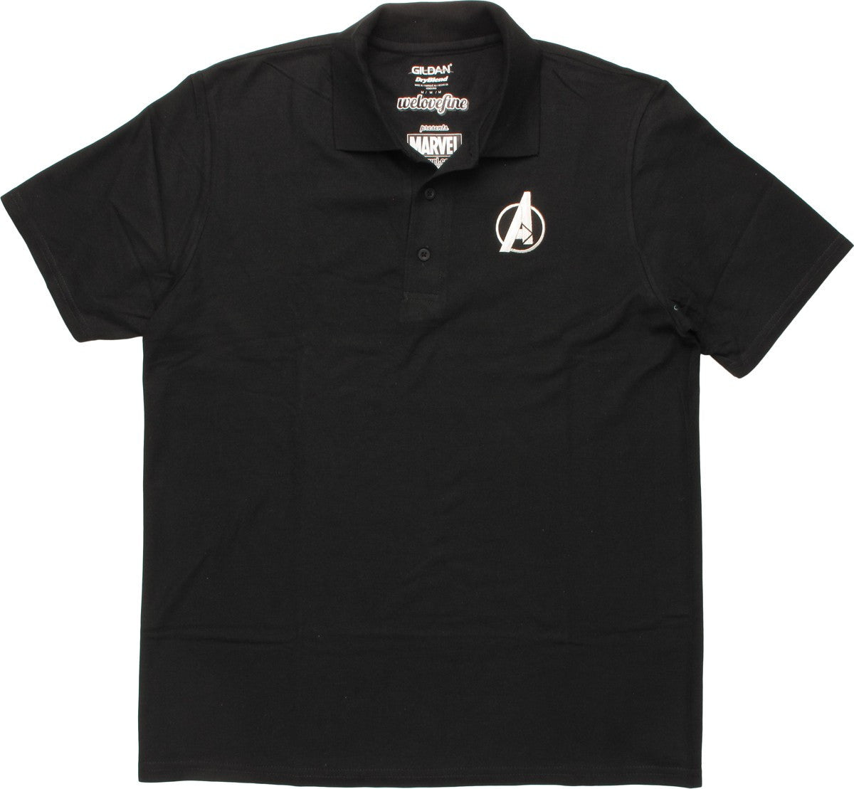 Avengers Embroidered Gray Logo Polo Shirt