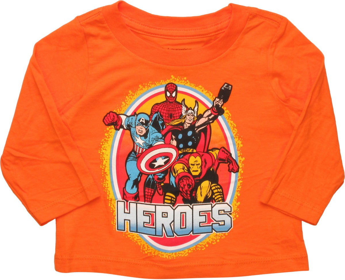 Avengers Heroes Group Circle LS Infant T-Shirt