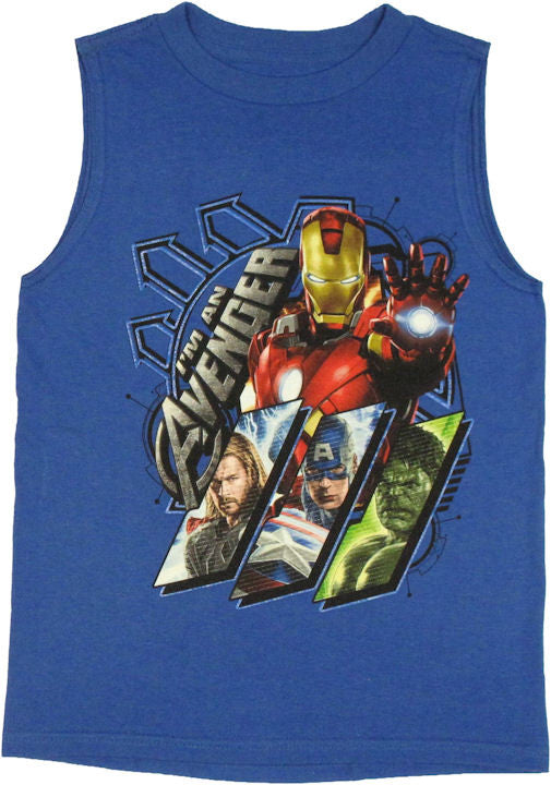 Avengers Movie Panels Sleeveless Youth T Shirt