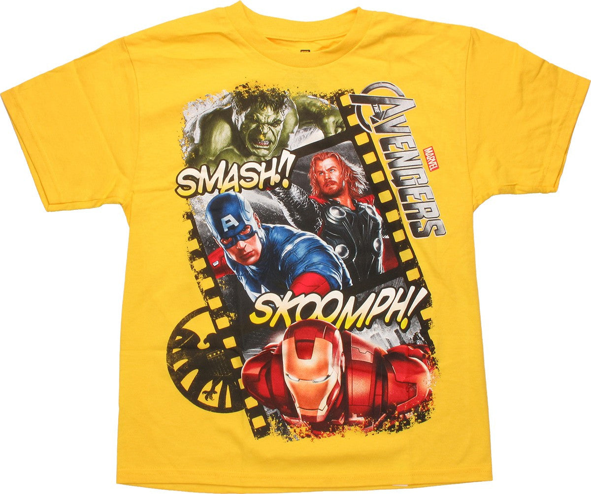 Avengers Movie Skoomph Yellow Youth T Shirt