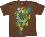Avengers Stamped Heads Brown Youth T-Shirt