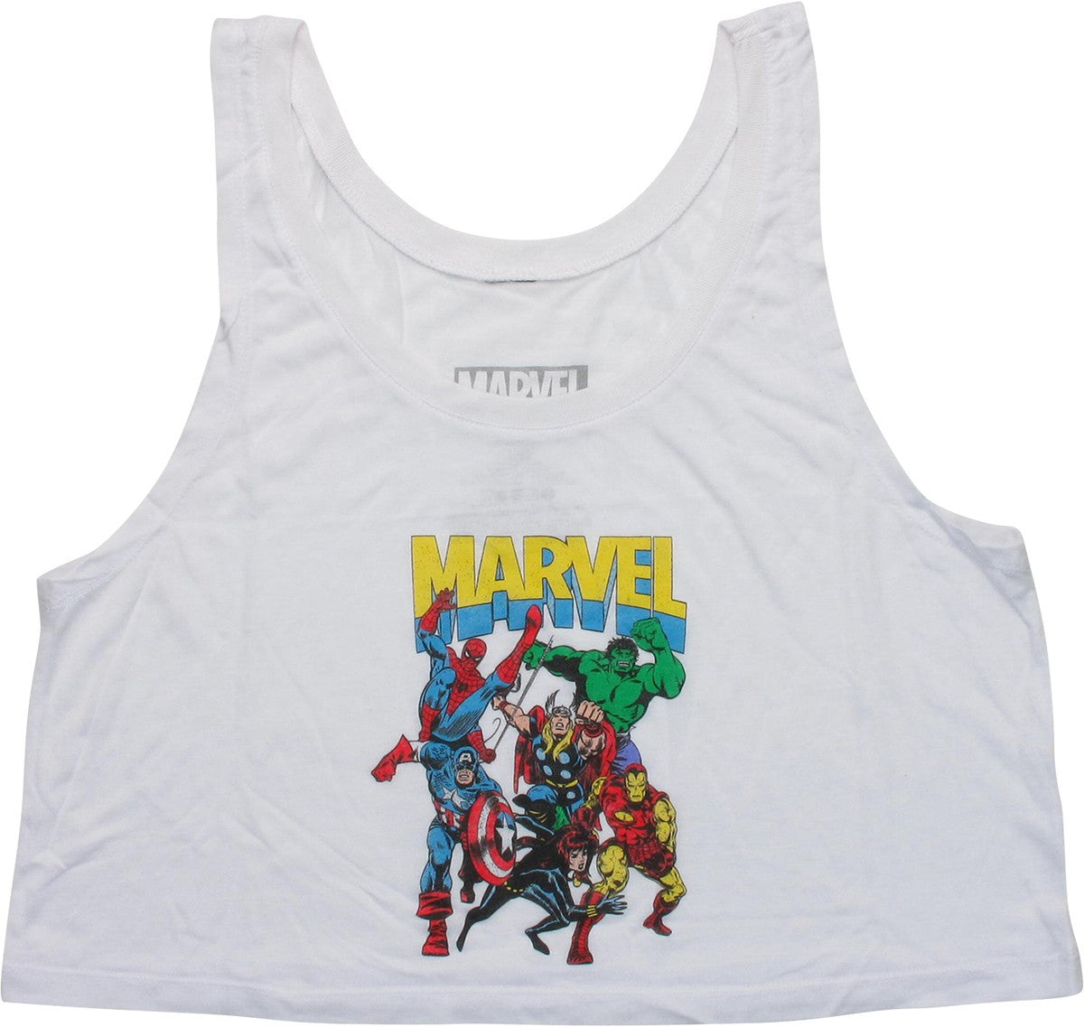 Avengers Group Marvel Juniors Crop Tank Top
