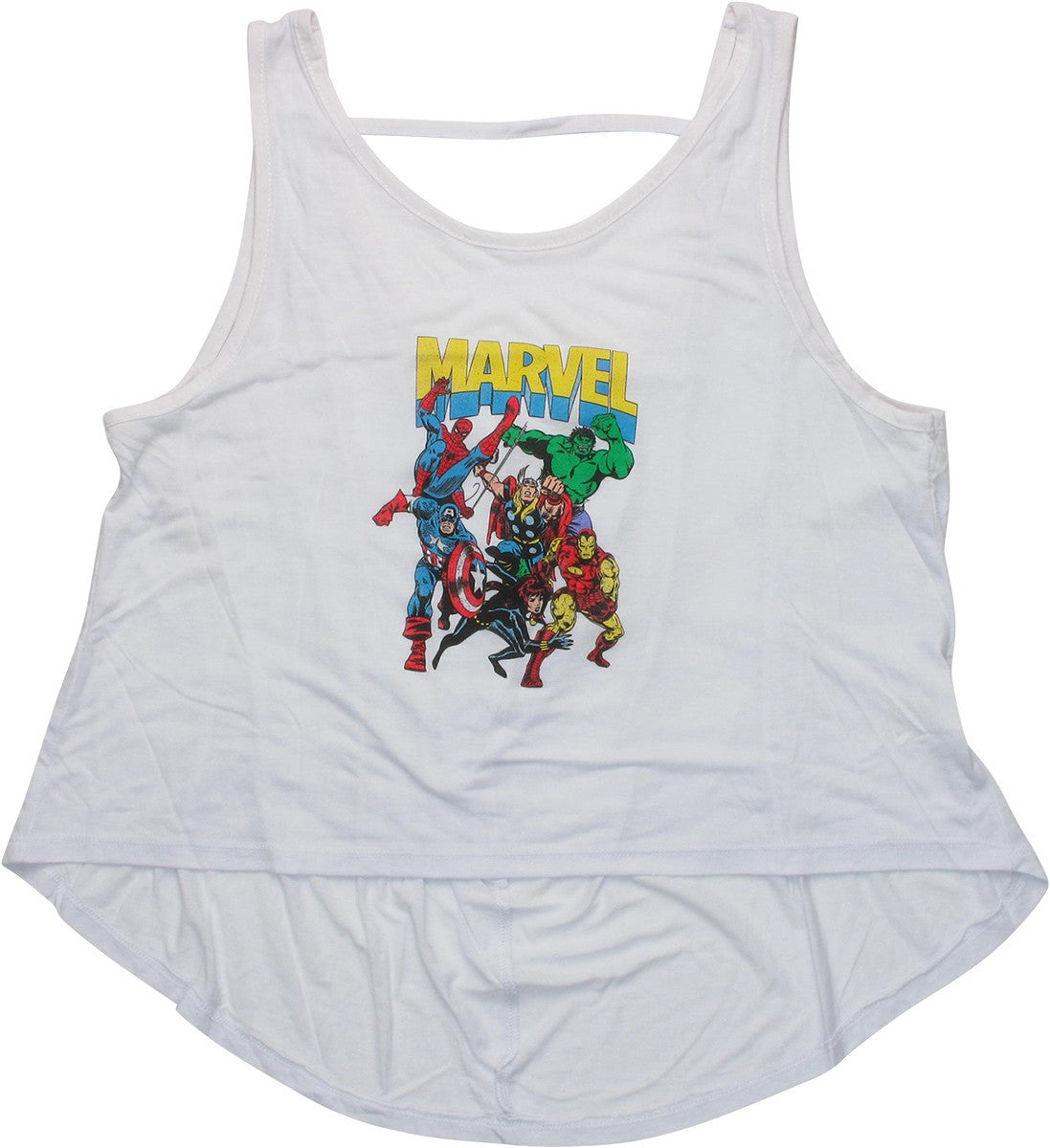 Avengers Marvel Group Low Back Juniors Tank Top