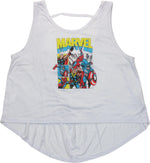 Avengers Group Panels Low Back Juniors Tank Top