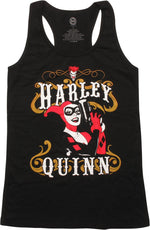 Harley Quinn Gun Pose Tank Top Juniors T-Shirt
