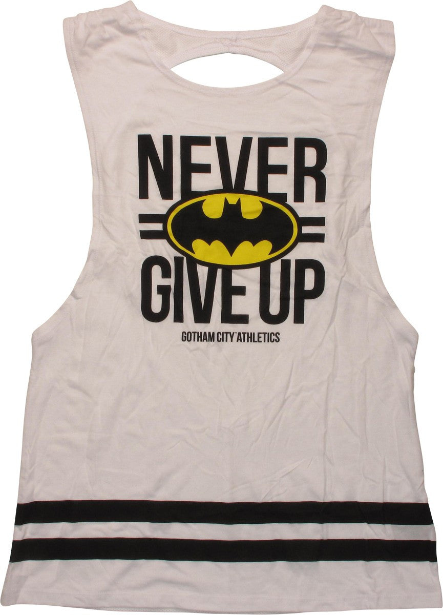 Batman Never Give Up Backless Juniors Tank Top