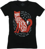 What Does the Fox Say Black Juniors T-Shirt