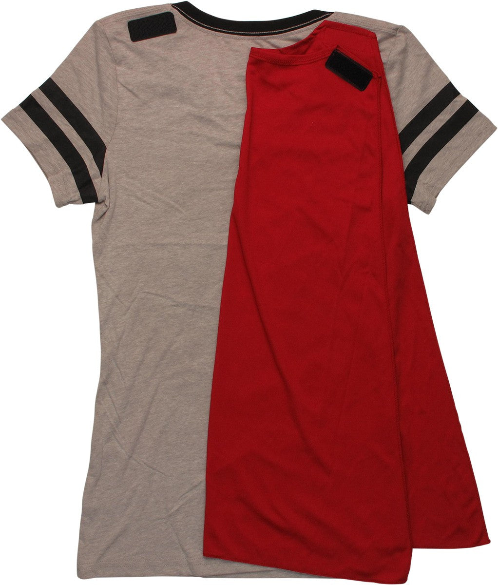 Harry Potter Hogwarts Crest Caped Juniors T-Shirt