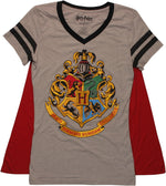 Harry Potter Hogwarts Crest Caped Juniors T-Shirt