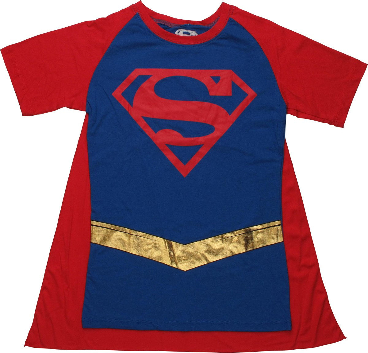 Supergirl Gold Belt Costume Caped Juniors T-Shirt