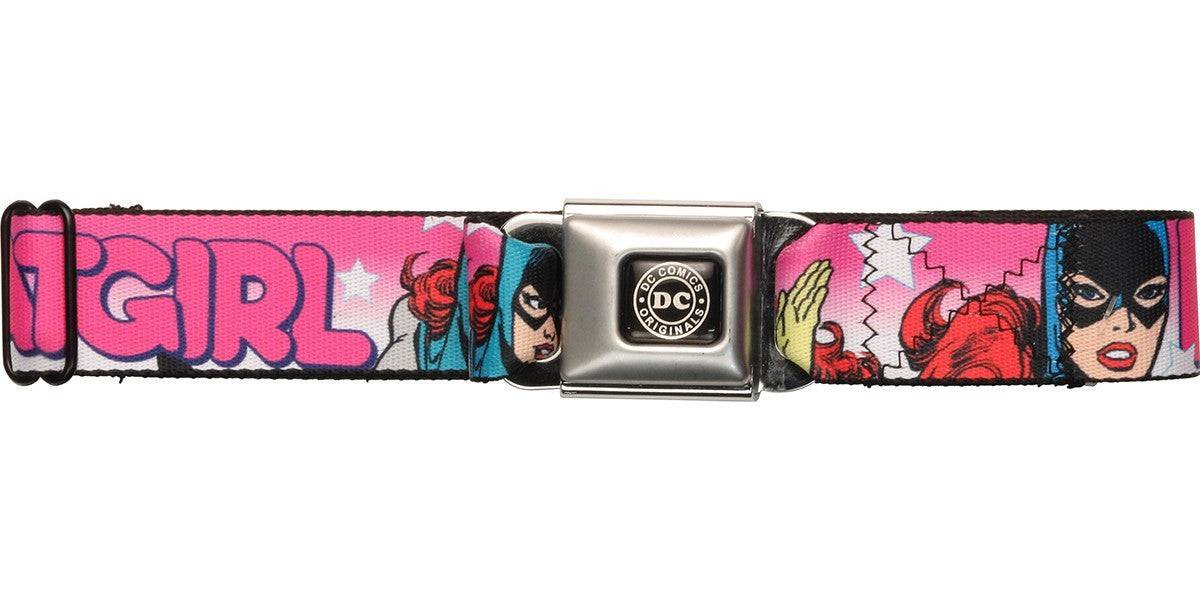 Batgirl Stars Pink Seatbelt Belt