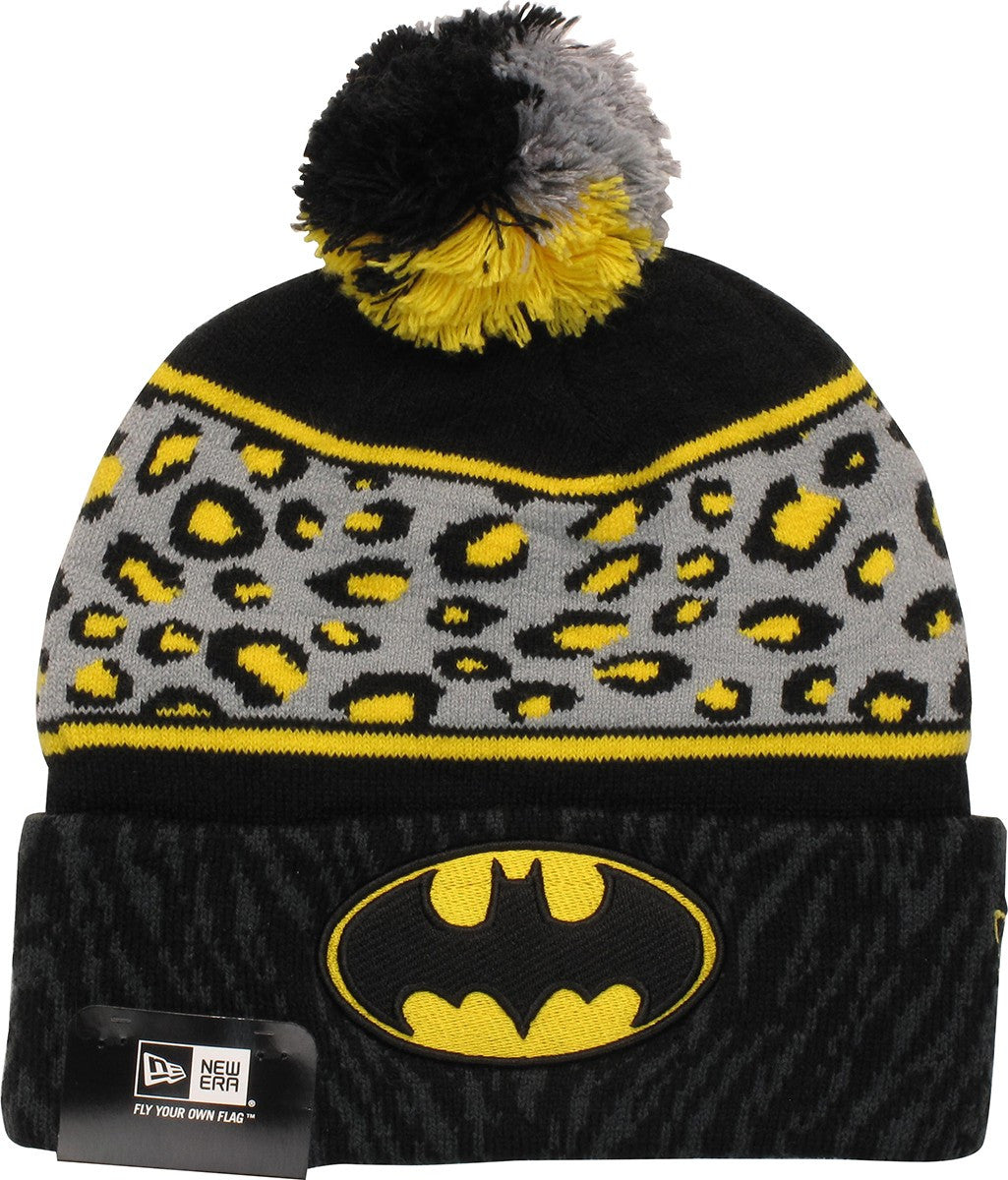 Batman Animal Print Pom Beanie