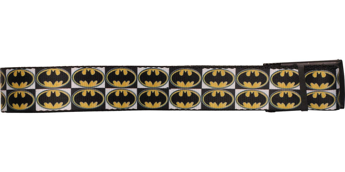 Batman Checker Board Logos Wide Mesh Belt