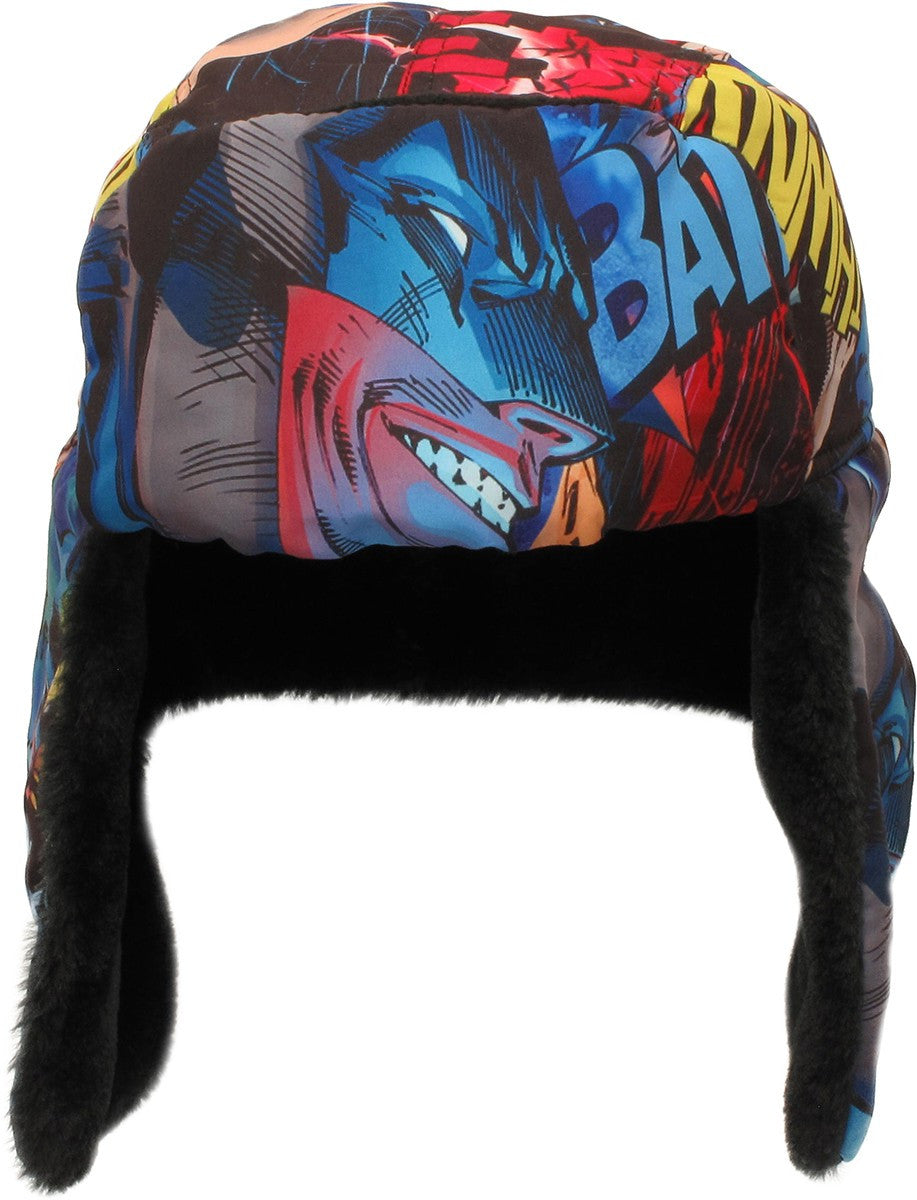 Batman Comic Panel Montage Trapper Hat