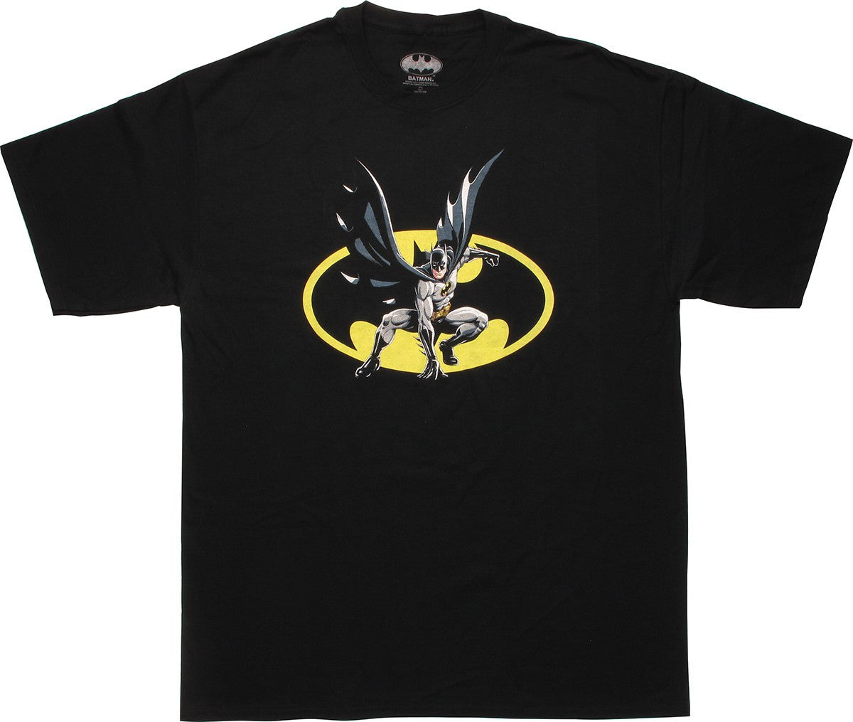 Batman Crouching in Front of Logo T-Shirt