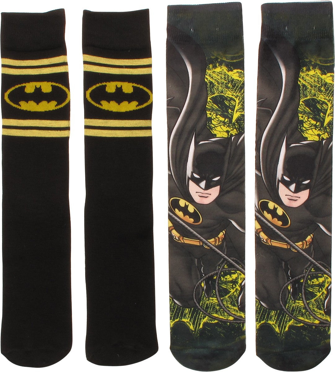 Batman Dye and Knit 2 Pack Crew Socks Set