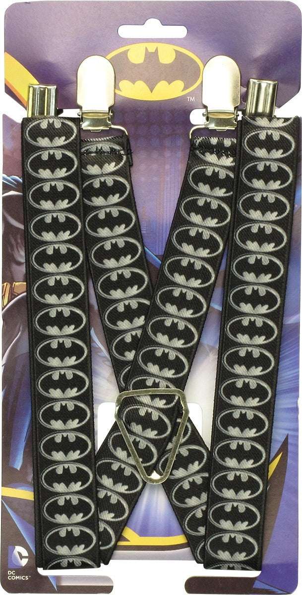 Batman Gray Logo Stack Suspenders