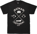 Batman Icons Crossed Vintage T-Shirt