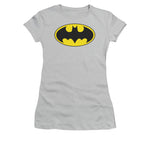 Batman Logo Gray Juniors T Shirt
