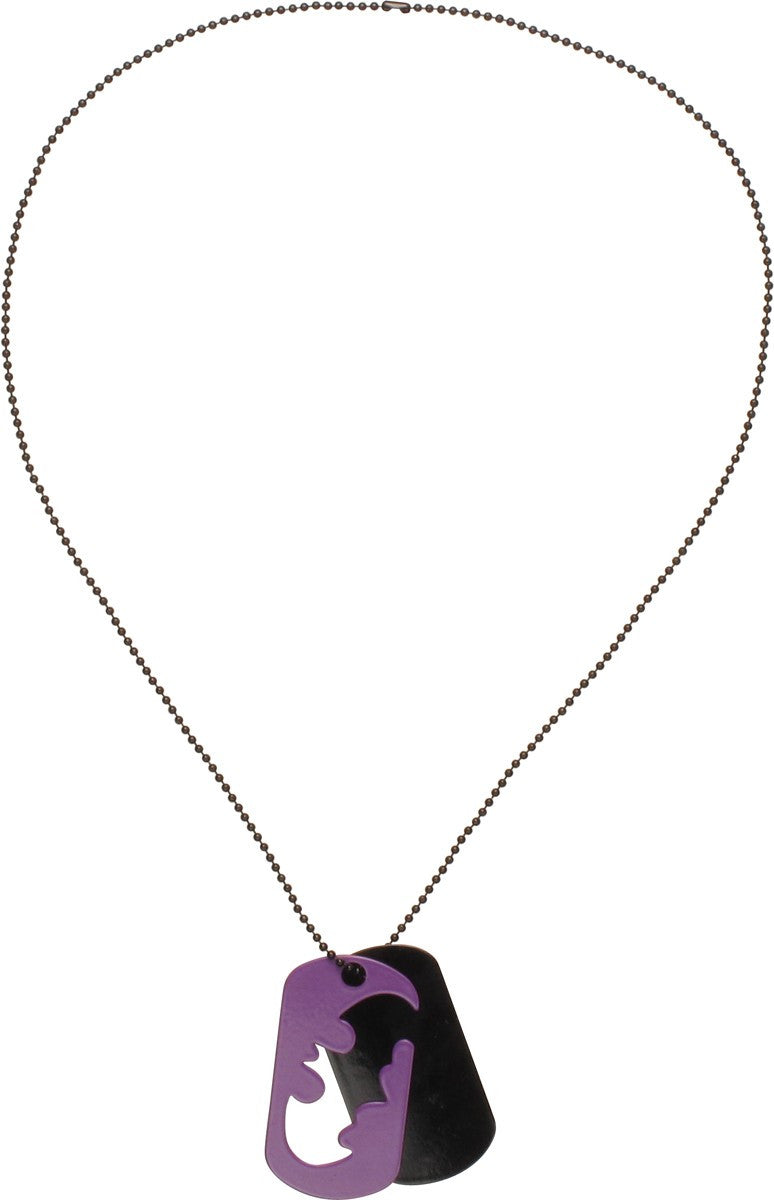 Batman Purple Logo 2 Piece Cut Out Dog Tag