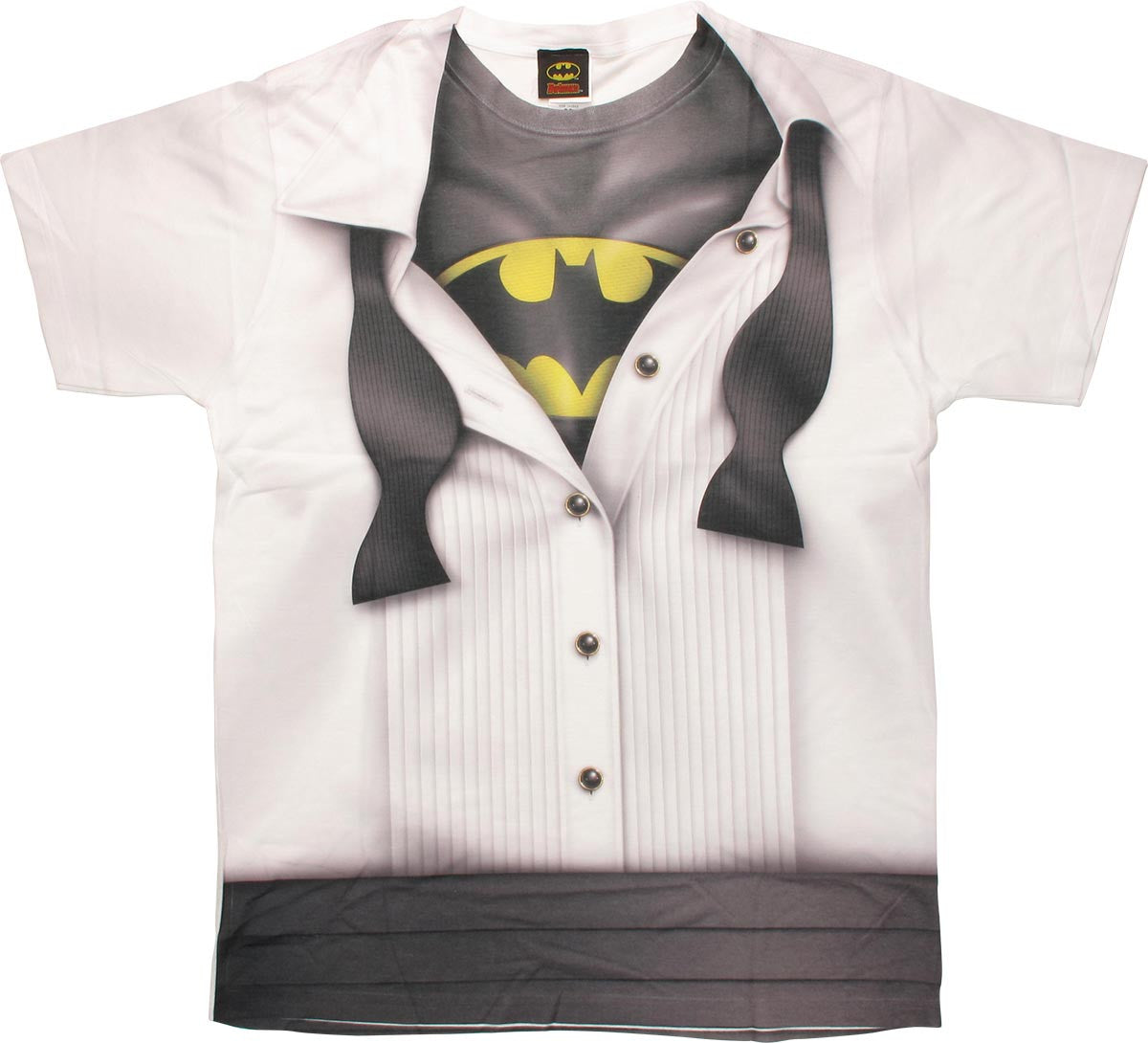 Batman Under Tuxedo Logo Sublimated T Shirt Sheer