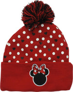 Minnie Mouse Polka Dots Pom Cuff Juniors Beanie
