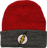 Flash Logo Gray Cuff Red Beanie