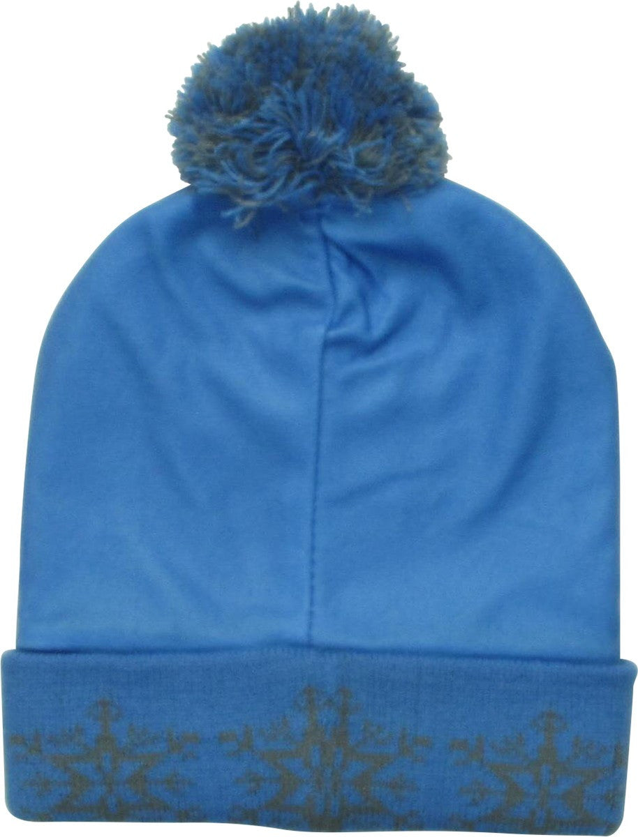 Frozen Elsa Hidden Truth Lt Blue Cuff Pom Beanie