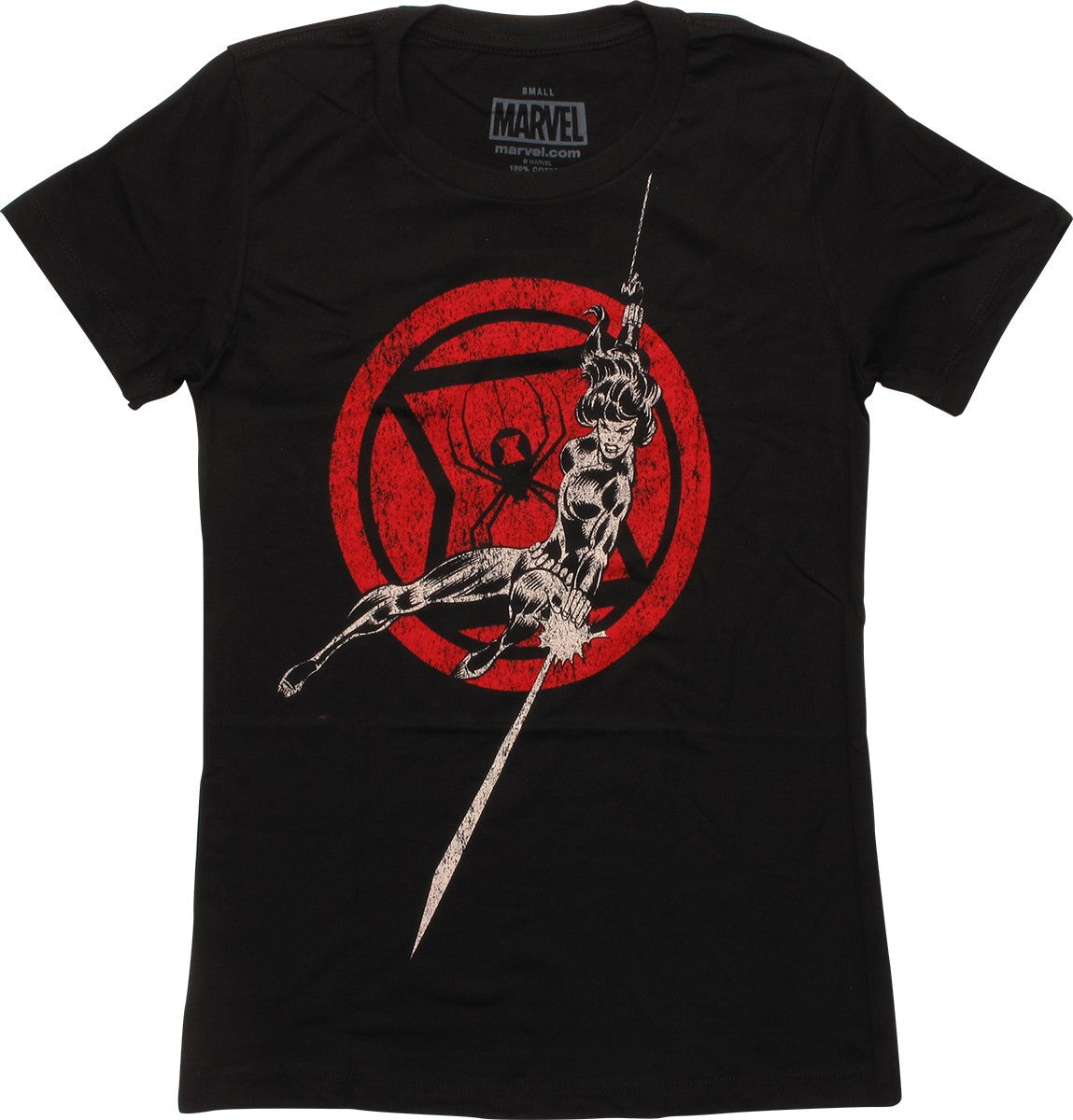 Black Widow Attack Over Logo Juniors T-Shirt