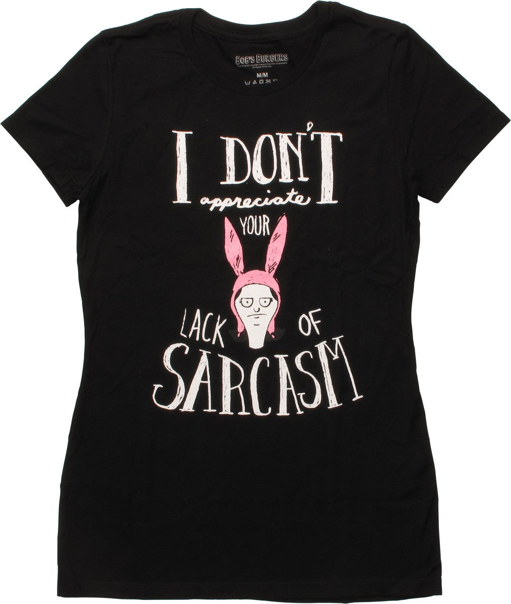Bob's Burgers Lack of Sarcasm Juniors T-Shirt
