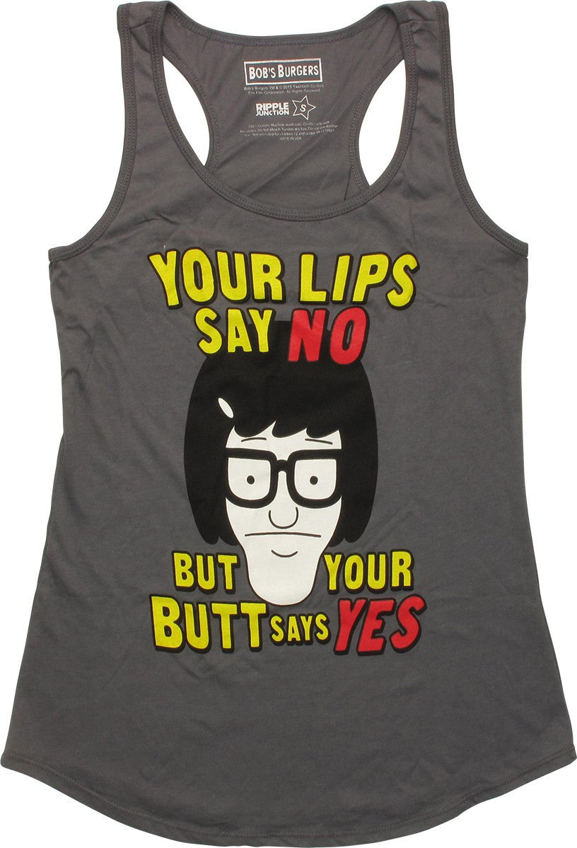 Bob's Burgers Tina Lips Say No Junior Tank Top