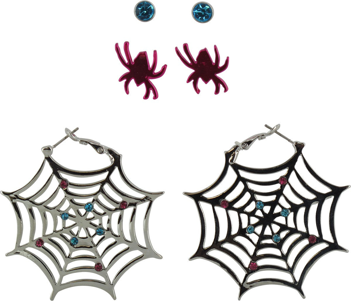 Spider-Gwen Spider Webbing 3 Pair Earrings Set