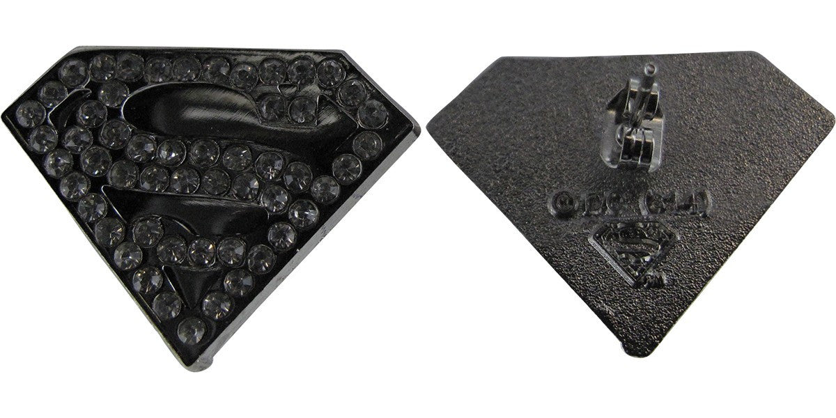 Superman Die Cut Rhinestone Stud Earrings