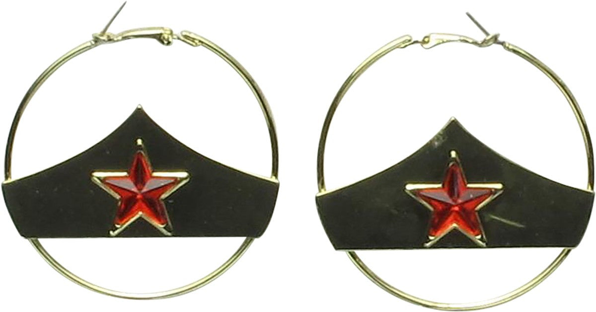 Wonder Woman Star Hoop Earrings