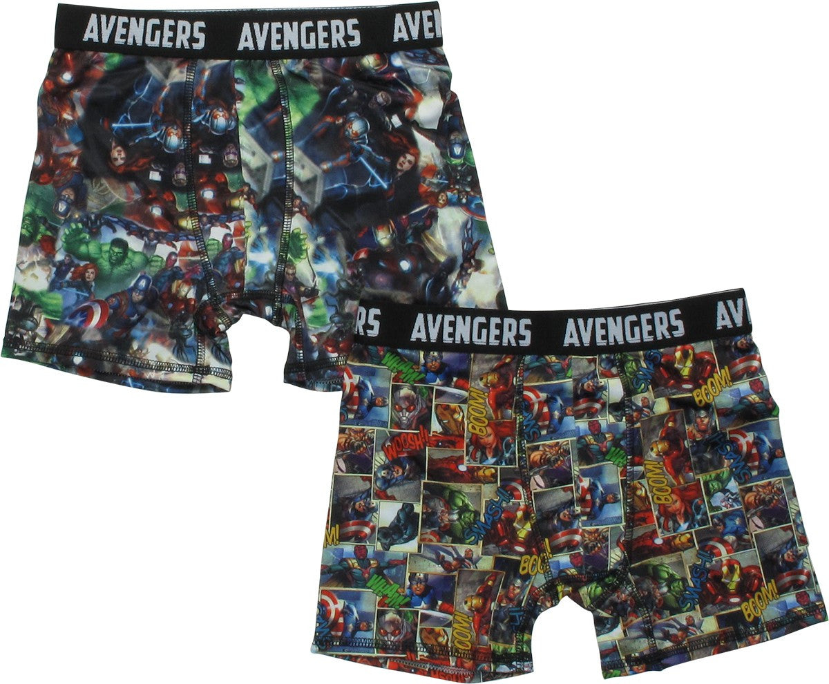 Avengers Movie Panels 2 Pack Boys Boxer Briefs