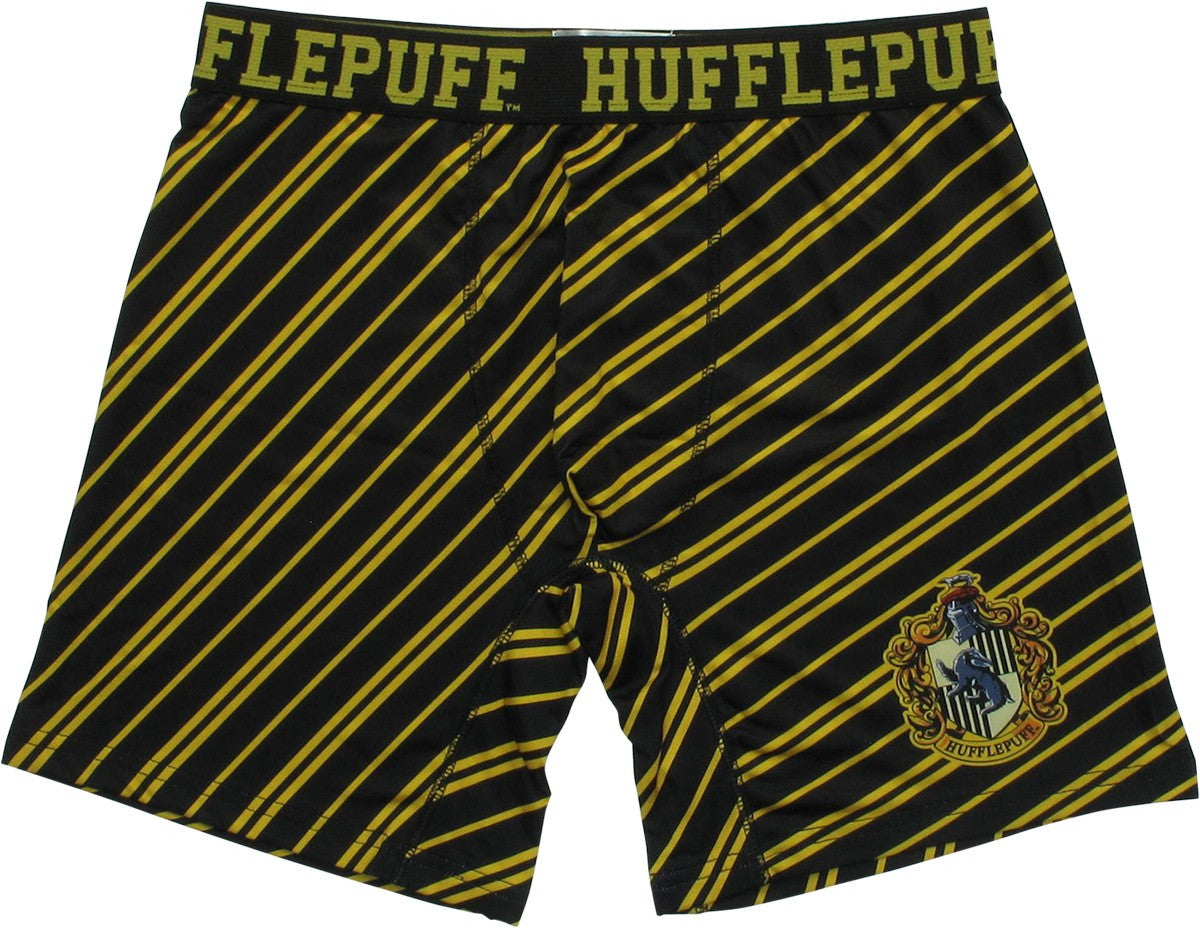 Harry Potter Hufflepuff Crest Striped Boxer Briefs