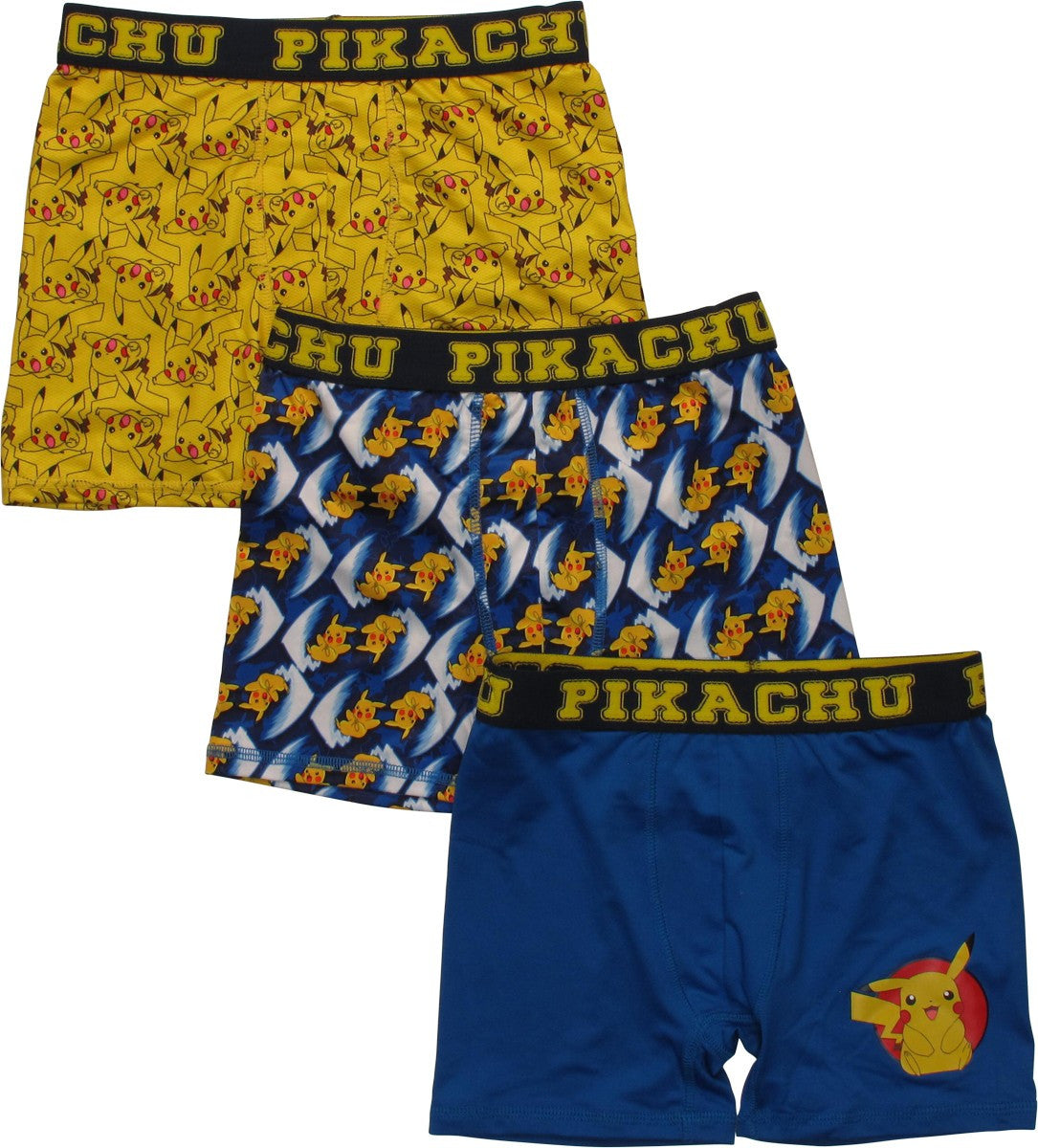 Pokemon Pikachu Action 3 Pack Boys Boxer Briefs