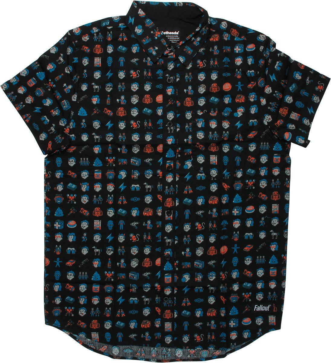 Fallout Vault Boy Emoji AoP Button Down Shirt