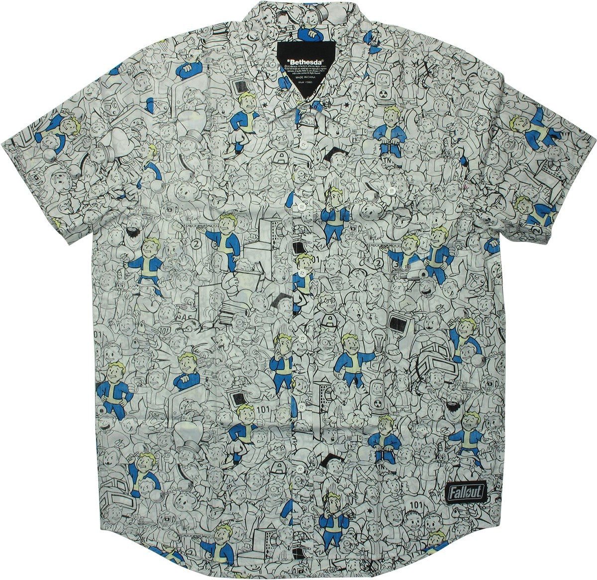 Fallout Vault Boy Perk AoP Button Down Shirt