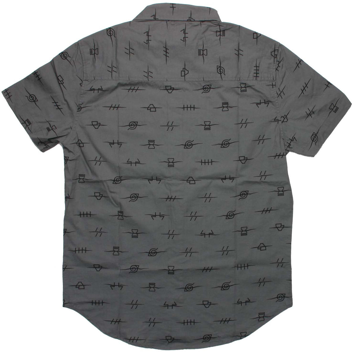 Naruto Village Anti Symbols Gray Button Shirt