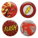 Flash Hero Logos 4 Piece Button Set