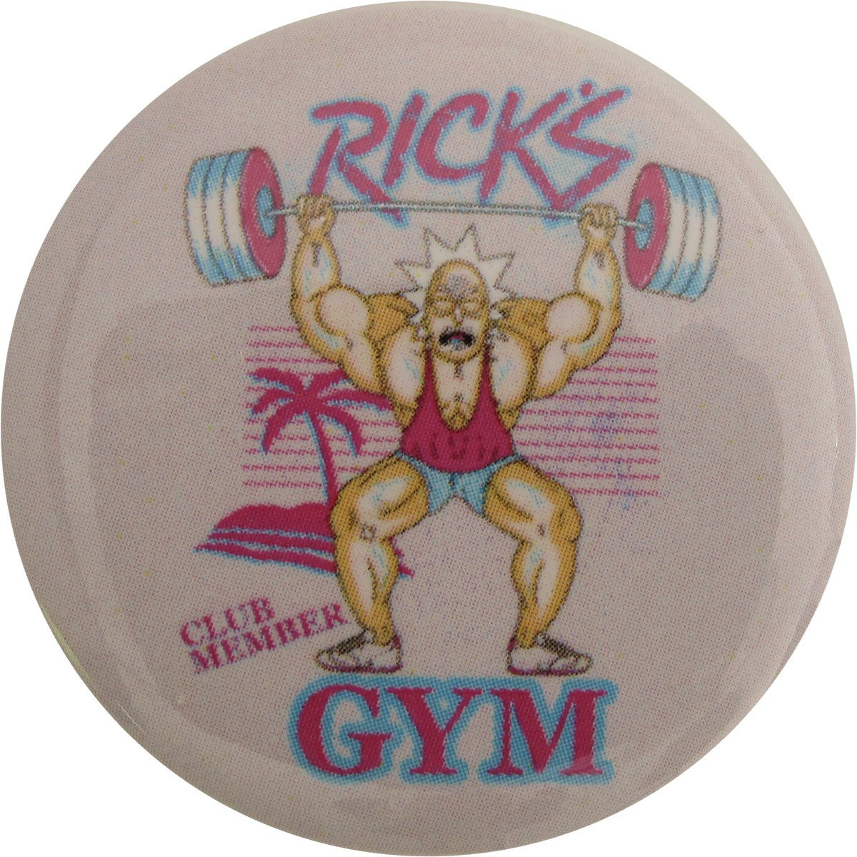 Rick and Morty Ricks Gym Club Member Button