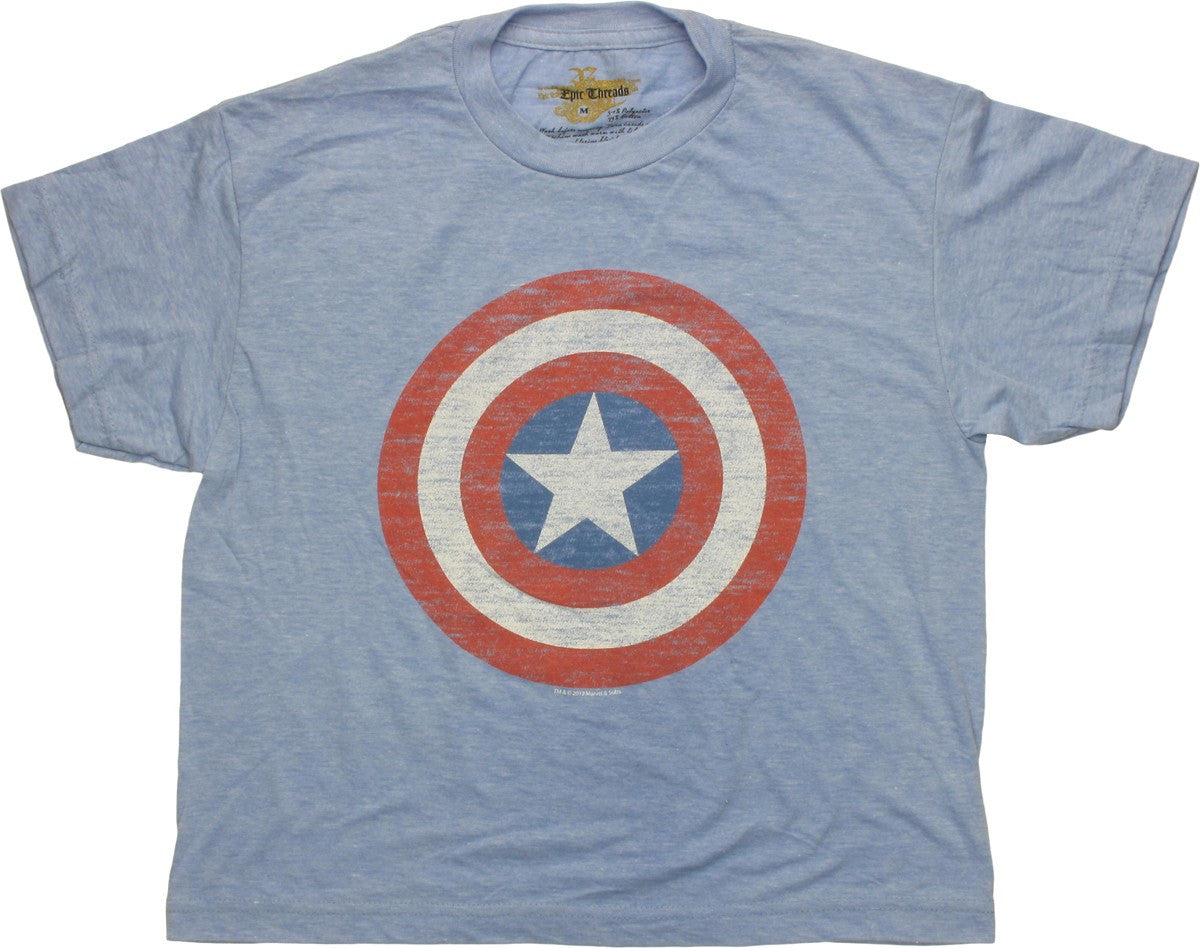 Captain America Heathered Logo Youth T-Shirt