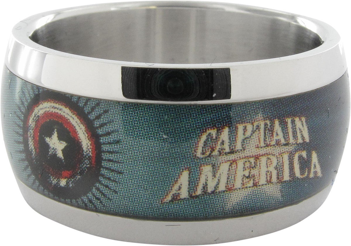 Captain America Name Stars Shield Ring