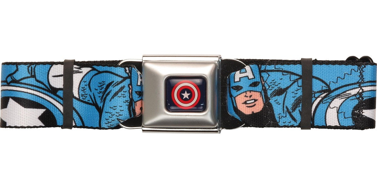 Captain America Poses Blue Seatbelt Belt