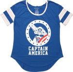 Captain America Star Ringer MF Ladies T-Shirt