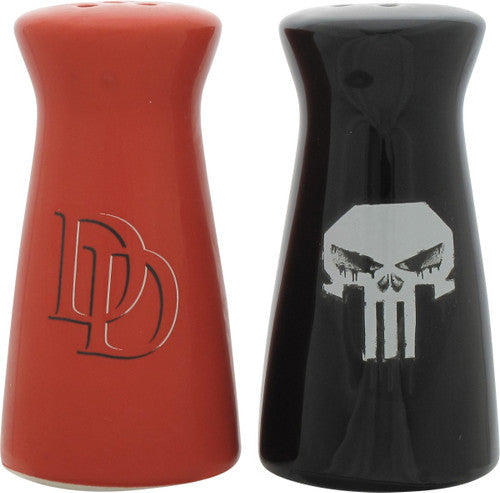 Daredevil vs Punisher Logos Salt Shaker Set