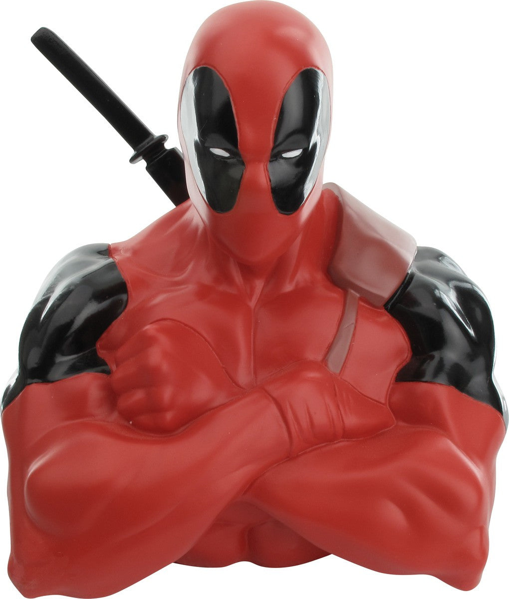 Deadpool Crossed Arms Bust Molded Coin Bank