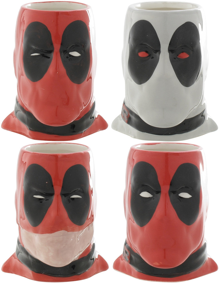Deadpool Heads 4 Sculpted Mug Set